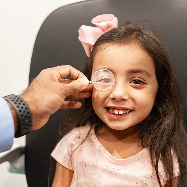Young child getting an eye care at FVO