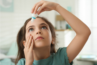 Child using an eye drops at FVO