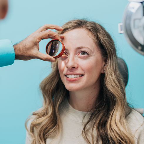 Young kid having an eye check-up at Family Vision Optical